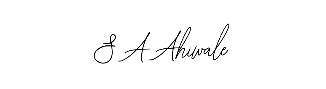 How to make S A Ahiwale name signature. Use Bearetta-2O07w style for creating short signs online. This is the latest handwritten sign. S A Ahiwale signature style 12 images and pictures png