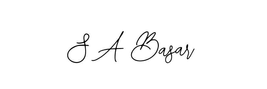 You should practise on your own different ways (Bearetta-2O07w) to write your name (S A Basar) in signature. don't let someone else do it for you. S A Basar signature style 12 images and pictures png