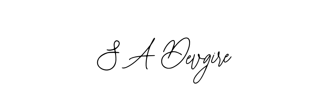 How to make S A Devgire name signature. Use Bearetta-2O07w style for creating short signs online. This is the latest handwritten sign. S A Devgire signature style 12 images and pictures png