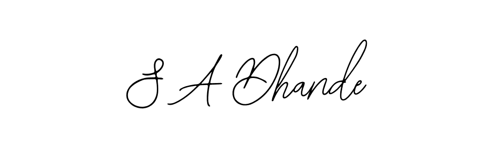 if you are searching for the best signature style for your name S A Dhande. so please give up your signature search. here we have designed multiple signature styles  using Bearetta-2O07w. S A Dhande signature style 12 images and pictures png