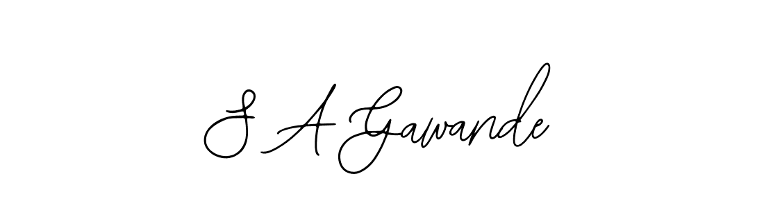 The best way (Bearetta-2O07w) to make a short signature is to pick only two or three words in your name. The name S A Gawande include a total of six letters. For converting this name. S A Gawande signature style 12 images and pictures png