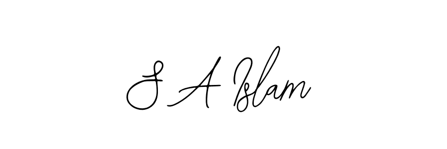 Use a signature maker to create a handwritten signature online. With this signature software, you can design (Bearetta-2O07w) your own signature for name S A Islam. S A Islam signature style 12 images and pictures png