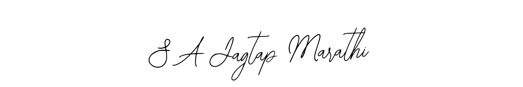 How to make S A Jagtap Marathi name signature. Use Bearetta-2O07w style for creating short signs online. This is the latest handwritten sign. S A Jagtap Marathi signature style 12 images and pictures png