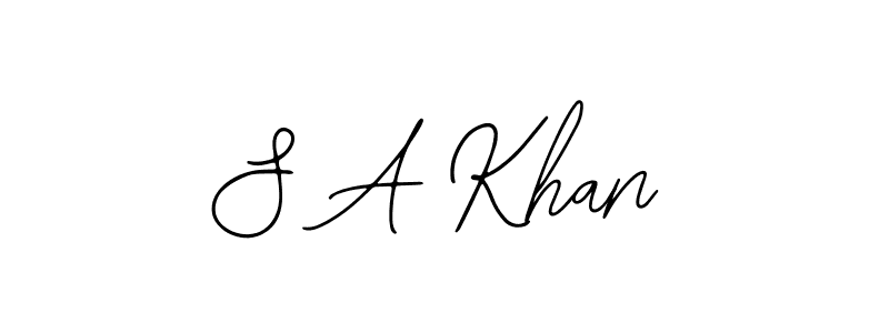 Use a signature maker to create a handwritten signature online. With this signature software, you can design (Bearetta-2O07w) your own signature for name S A Khan. S A Khan signature style 12 images and pictures png
