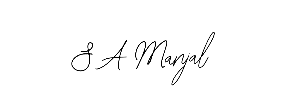 The best way (Bearetta-2O07w) to make a short signature is to pick only two or three words in your name. The name S A Manjal include a total of six letters. For converting this name. S A Manjal signature style 12 images and pictures png