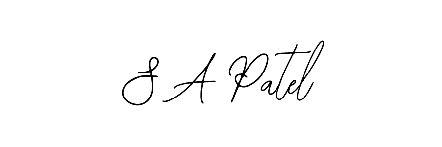 The best way (Bearetta-2O07w) to make a short signature is to pick only two or three words in your name. The name S A Patel include a total of six letters. For converting this name. S A Patel signature style 12 images and pictures png