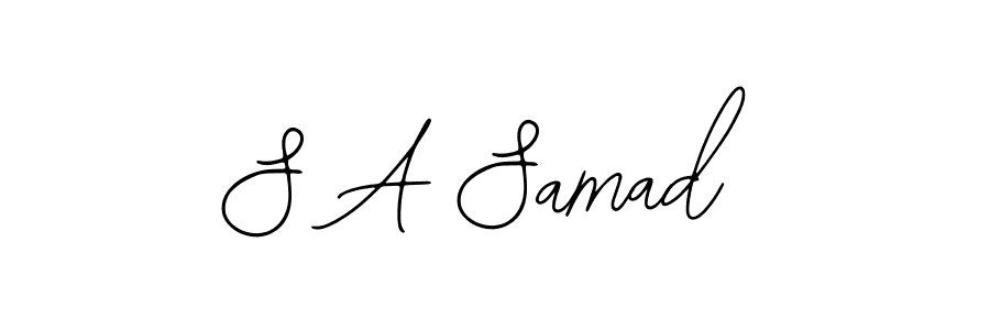 The best way (Bearetta-2O07w) to make a short signature is to pick only two or three words in your name. The name S A Samad include a total of six letters. For converting this name. S A Samad signature style 12 images and pictures png