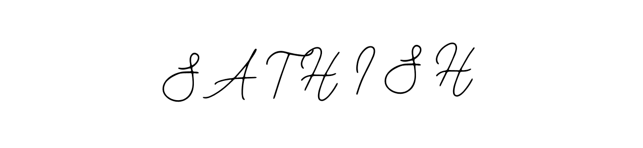 Make a beautiful signature design for name S A T H I S H. With this signature (Bearetta-2O07w) style, you can create a handwritten signature for free. S A T H I S H signature style 12 images and pictures png
