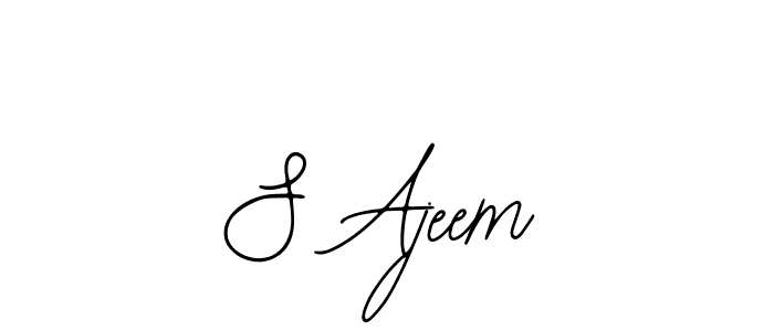 You should practise on your own different ways (Bearetta-2O07w) to write your name (S Ajeem) in signature. don't let someone else do it for you. S Ajeem signature style 12 images and pictures png