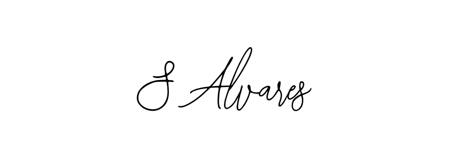 How to make S Alvares name signature. Use Bearetta-2O07w style for creating short signs online. This is the latest handwritten sign. S Alvares signature style 12 images and pictures png