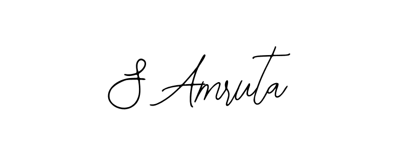 How to make S Amruta name signature. Use Bearetta-2O07w style for creating short signs online. This is the latest handwritten sign. S Amruta signature style 12 images and pictures png