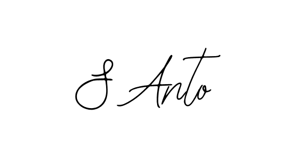 How to make S Anto name signature. Use Bearetta-2O07w style for creating short signs online. This is the latest handwritten sign. S Anto signature style 12 images and pictures png