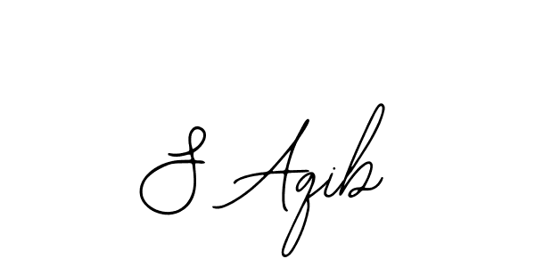 How to make S Aqib name signature. Use Bearetta-2O07w style for creating short signs online. This is the latest handwritten sign. S Aqib signature style 12 images and pictures png