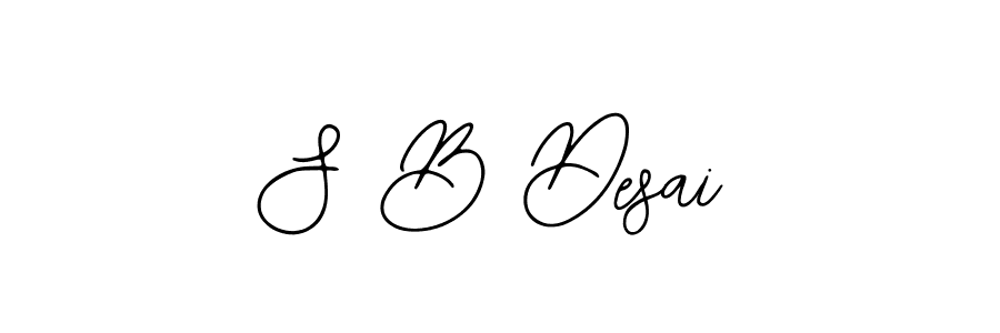 How to make S B Desai name signature. Use Bearetta-2O07w style for creating short signs online. This is the latest handwritten sign. S B Desai signature style 12 images and pictures png