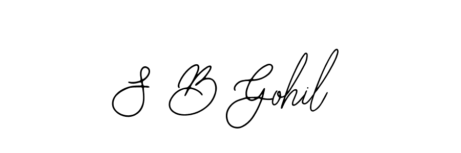 The best way (Bearetta-2O07w) to make a short signature is to pick only two or three words in your name. The name S B Gohil include a total of six letters. For converting this name. S B Gohil signature style 12 images and pictures png