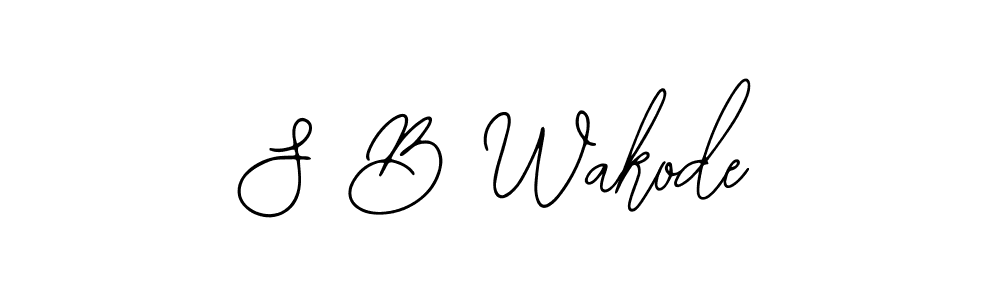 How to make S B Wakode name signature. Use Bearetta-2O07w style for creating short signs online. This is the latest handwritten sign. S B Wakode signature style 12 images and pictures png