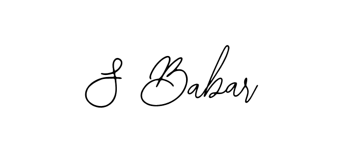 The best way (Bearetta-2O07w) to make a short signature is to pick only two or three words in your name. The name S Babar include a total of six letters. For converting this name. S Babar signature style 12 images and pictures png