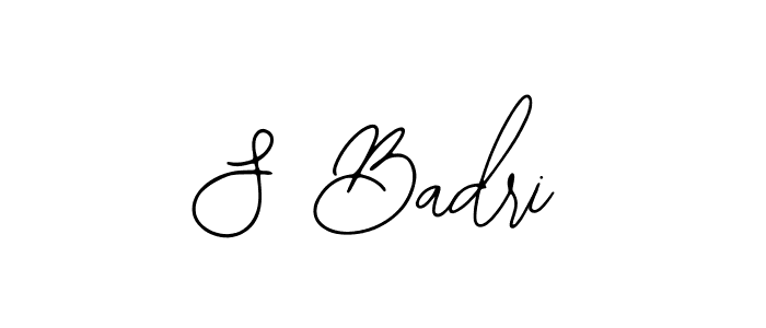 You should practise on your own different ways (Bearetta-2O07w) to write your name (S Badri) in signature. don't let someone else do it for you. S Badri signature style 12 images and pictures png