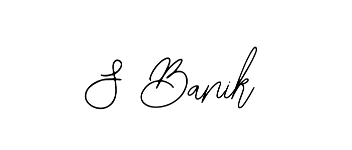Similarly Bearetta-2O07w is the best handwritten signature design. Signature creator online .You can use it as an online autograph creator for name S Banik. S Banik signature style 12 images and pictures png