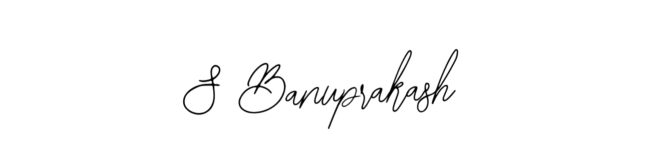 You should practise on your own different ways (Bearetta-2O07w) to write your name (S Banuprakash) in signature. don't let someone else do it for you. S Banuprakash signature style 12 images and pictures png