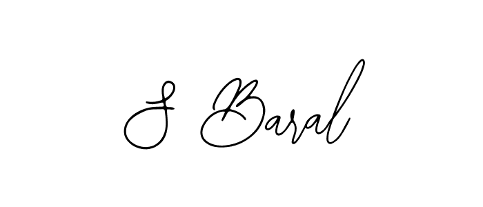 How to make S Baral name signature. Use Bearetta-2O07w style for creating short signs online. This is the latest handwritten sign. S Baral signature style 12 images and pictures png