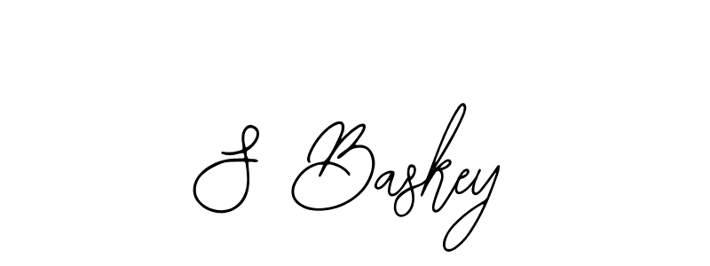 How to make S Baskey name signature. Use Bearetta-2O07w style for creating short signs online. This is the latest handwritten sign. S Baskey signature style 12 images and pictures png