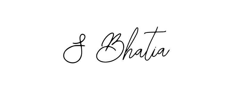 You should practise on your own different ways (Bearetta-2O07w) to write your name (S Bhatia) in signature. don't let someone else do it for you. S Bhatia signature style 12 images and pictures png