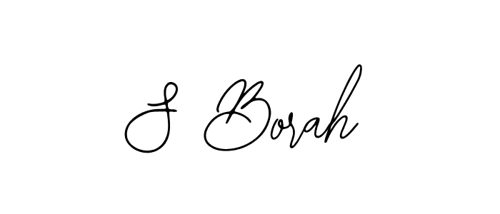 How to make S Borah name signature. Use Bearetta-2O07w style for creating short signs online. This is the latest handwritten sign. S Borah signature style 12 images and pictures png