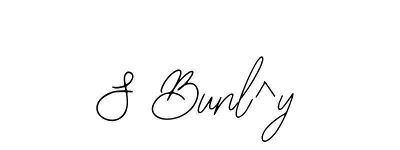 You should practise on your own different ways (Bearetta-2O07w) to write your name (S Bunl^y) in signature. don't let someone else do it for you. S Bunl^y signature style 12 images and pictures png