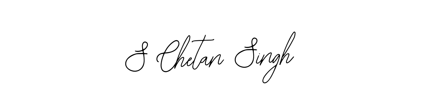 How to make S Chetan Singh name signature. Use Bearetta-2O07w style for creating short signs online. This is the latest handwritten sign. S Chetan Singh signature style 12 images and pictures png