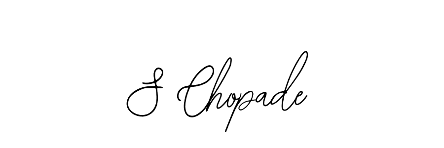 The best way (Bearetta-2O07w) to make a short signature is to pick only two or three words in your name. The name S Chopade include a total of six letters. For converting this name. S Chopade signature style 12 images and pictures png