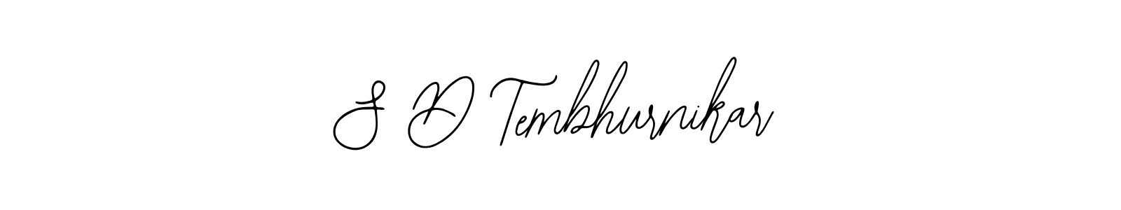 The best way (Bearetta-2O07w) to make a short signature is to pick only two or three words in your name. The name S D Tembhurnikar include a total of six letters. For converting this name. S D Tembhurnikar signature style 12 images and pictures png