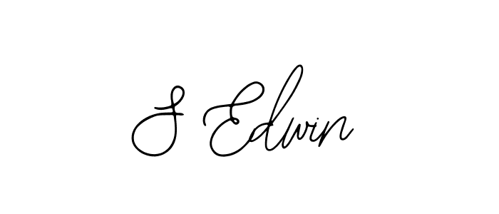 You should practise on your own different ways (Bearetta-2O07w) to write your name (S Edwin) in signature. don't let someone else do it for you. S Edwin signature style 12 images and pictures png