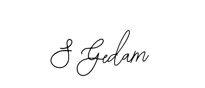 if you are searching for the best signature style for your name S Gedam. so please give up your signature search. here we have designed multiple signature styles  using Bearetta-2O07w. S Gedam signature style 12 images and pictures png