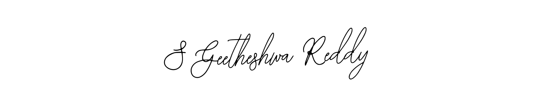 You should practise on your own different ways (Bearetta-2O07w) to write your name (S Geetheshwa Reddy) in signature. don't let someone else do it for you. S Geetheshwa Reddy signature style 12 images and pictures png