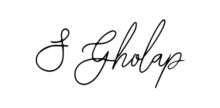 Designed for modern professionals: S Gholap name signature crafted with Bearetta-2O07w script. Ready for digital PDF workflows. S Gholap signature style 12 images and pictures png