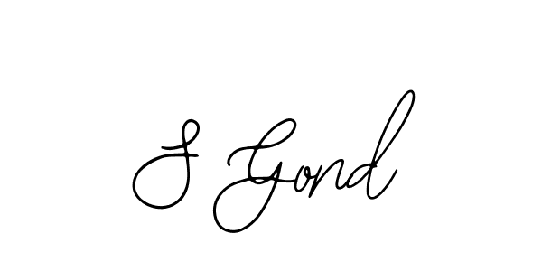 How to make S Gond name signature. Use Bearetta-2O07w style for creating short signs online. This is the latest handwritten sign. S Gond signature style 12 images and pictures png