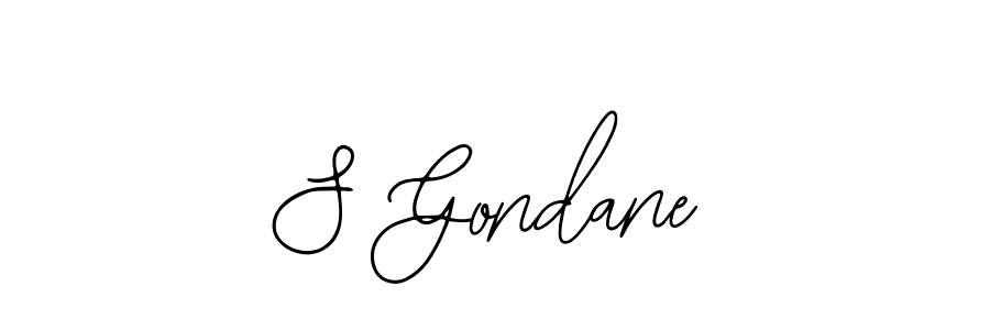 Use a signature maker to create a handwritten signature online. With this signature software, you can design (Bearetta-2O07w) your own signature for name S Gondane. S Gondane signature style 12 images and pictures png
