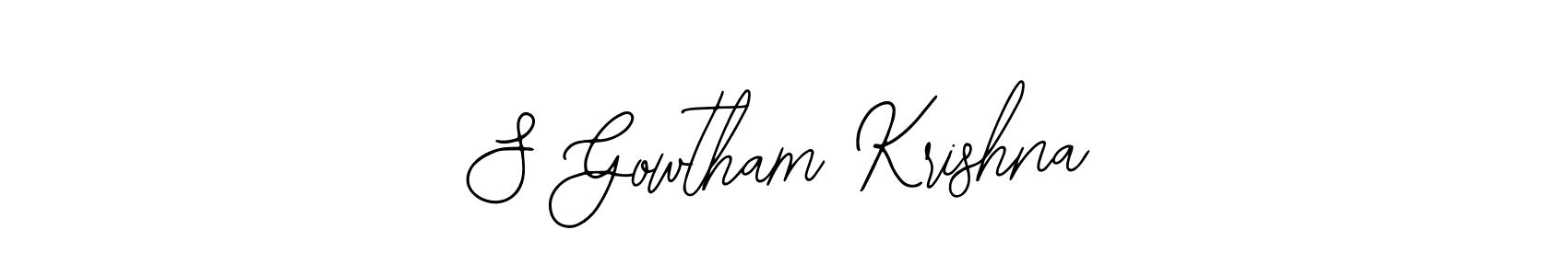 Make a beautiful signature design for name S Gowtham Krishna. With this signature (Bearetta-2O07w) style, you can create a handwritten signature for free. S Gowtham Krishna signature style 12 images and pictures png