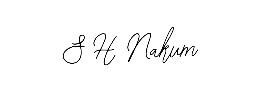 You should practise on your own different ways (Bearetta-2O07w) to write your name (S H Nakum) in signature. don't let someone else do it for you. S H Nakum signature style 12 images and pictures png