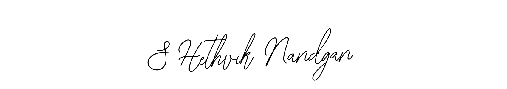 Make a beautiful signature design for name S Hethvik Nandgan. With this signature (Bearetta-2O07w) style, you can create a handwritten signature for free. S Hethvik Nandgan signature style 12 images and pictures png