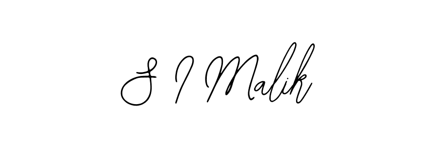 How to make S I Malik name signature. Use Bearetta-2O07w style for creating short signs online. This is the latest handwritten sign. S I Malik signature style 12 images and pictures png