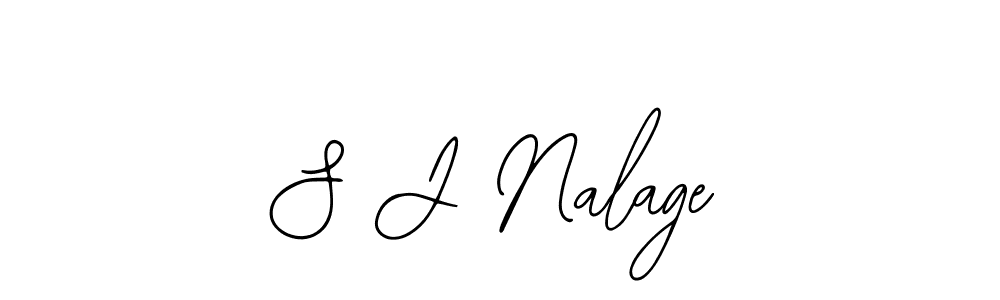 The best way (Bearetta-2O07w) to make a short signature is to pick only two or three words in your name. The name S J Nalage include a total of six letters. For converting this name. S J Nalage signature style 12 images and pictures png
