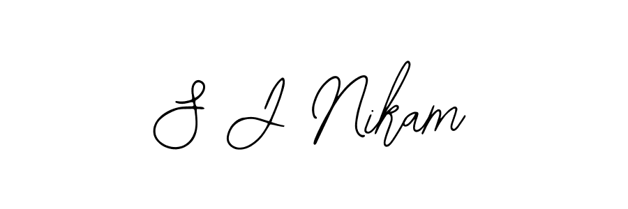 The best way (Bearetta-2O07w) to make a short signature is to pick only two or three words in your name. The name S J Nikam include a total of six letters. For converting this name. S J Nikam signature style 12 images and pictures png