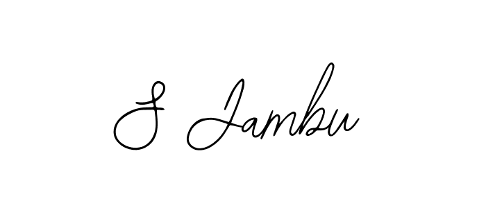 Use a signature maker to create a handwritten signature online. With this signature software, you can design (Bearetta-2O07w) your own signature for name S Jambu. S Jambu signature style 12 images and pictures png