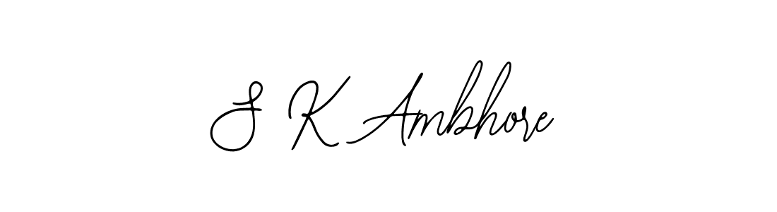 The best way (Bearetta-2O07w) to make a short signature is to pick only two or three words in your name. The name S K Ambhore include a total of six letters. For converting this name. S K Ambhore signature style 12 images and pictures png