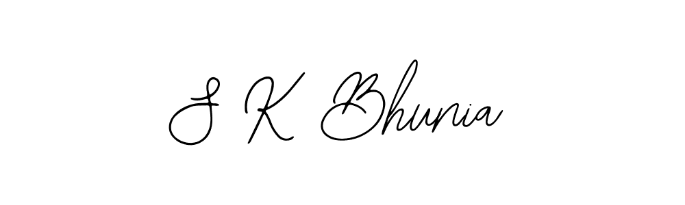 The best way (Bearetta-2O07w) to make a short signature is to pick only two or three words in your name. The name S K Bhunia include a total of six letters. For converting this name. S K Bhunia signature style 12 images and pictures png