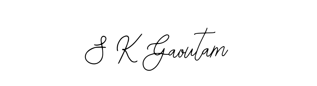 The best way (Bearetta-2O07w) to make a short signature is to pick only two or three words in your name. The name S K Gaoutam include a total of six letters. For converting this name. S K Gaoutam signature style 12 images and pictures png