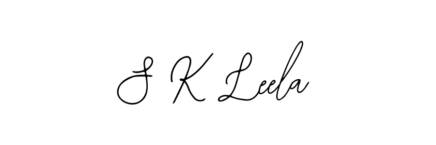 You should practise on your own different ways (Bearetta-2O07w) to write your name (S K Leela) in signature. don't let someone else do it for you. S K Leela signature style 12 images and pictures png