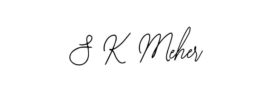 How to make S K Meher name signature. Use Bearetta-2O07w style for creating short signs online. This is the latest handwritten sign. S K Meher signature style 12 images and pictures png
